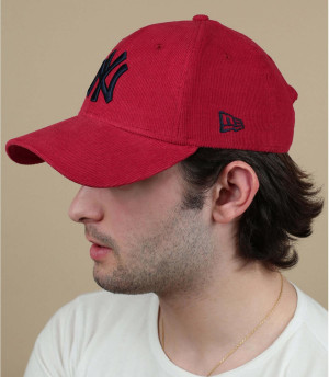 casquette NY velours rouge Casquette Cord Pack 940 NY burgundy navy